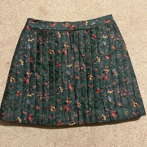 Hill House Dark Green Floral A-Line Skirt